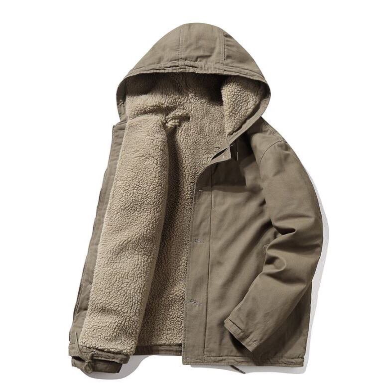 Áo khoác nam có mũ lót lông cừu AK998, áo khoác nam kaki dày Đức Sport | BigBuy360 - bigbuy360.vn