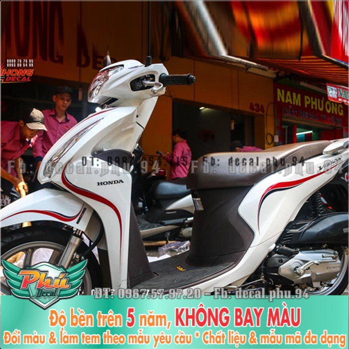 Tem rời Vision mới chỉ đỏ đen xe trắng A -1
