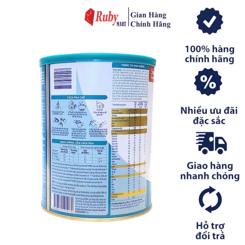 Sữa Bột Nestle NAN Optipro HMO Số 2 Lon 900g