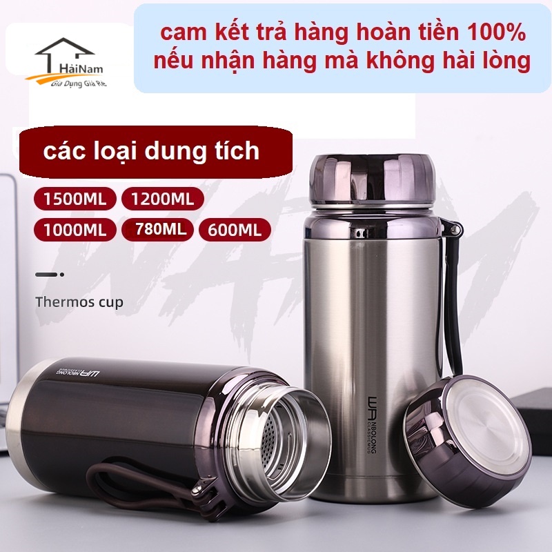 Bình nước giữ nhiệt kim cương nóng lạnh chất liệu inox 304 cao cấp,bình giữ nhiệt đựng nước thể tích 1000, 1200, 1500 ml