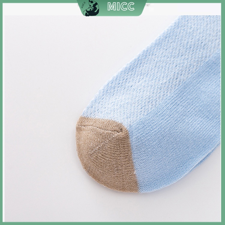 5 đôi vớ cotton màu trơn in họa tiết hoạt hình dễ thương cho bé