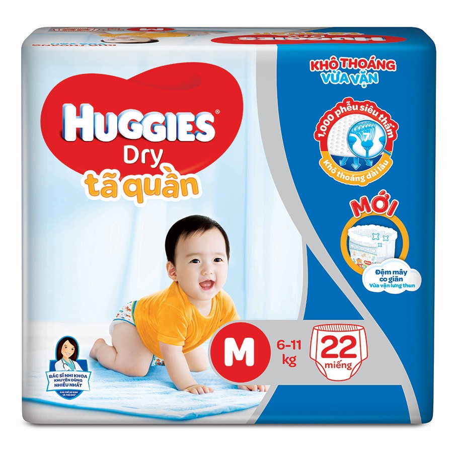 TẢ QUẦN HUGGIES M22, L20, XL 18, XXL16