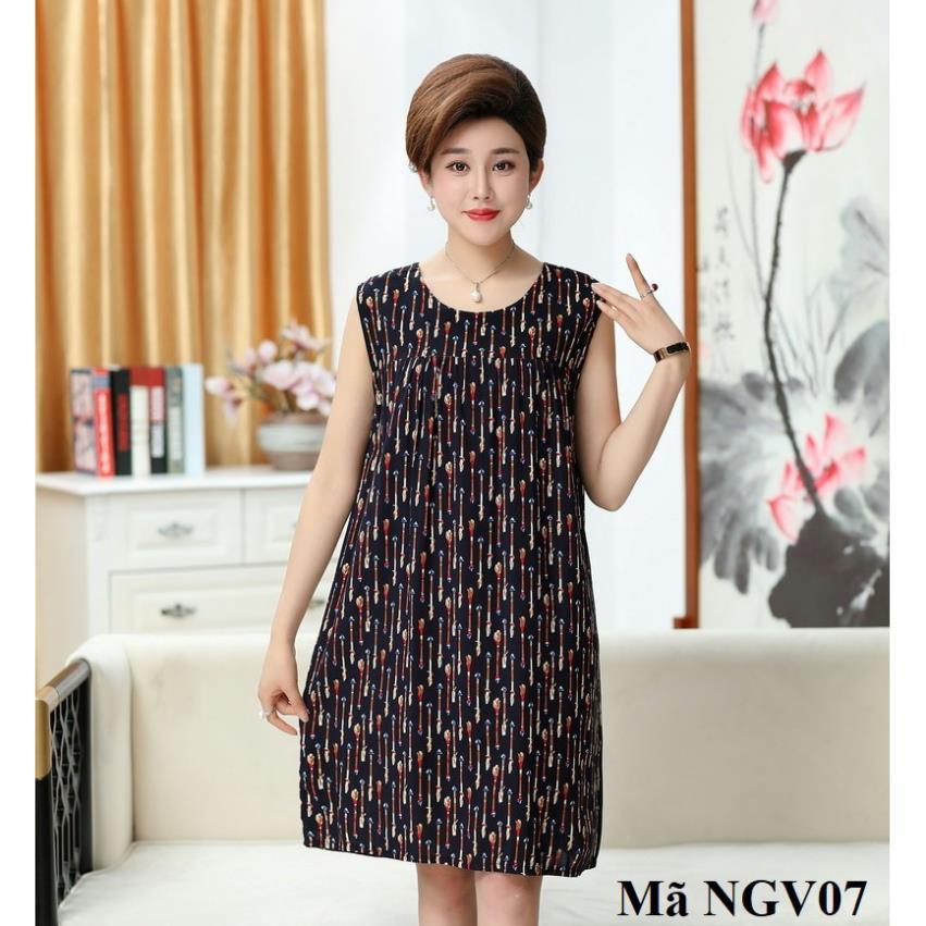 Váy, đầm ngủ mặc nhà cho người trung niên, người lớn tuổi NGV07
