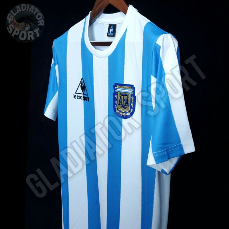 Áo Thun Thể Thao In Logo Maradona Argentina Champion World Cup 1986
