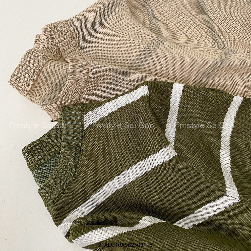 Áo len nữ tay ngắn kẻ ngang thời trang ulzzang Hàn Quốc Fmstyle Saigon 21ALU10A962503 | BigBuy360 - bigbuy360.vn