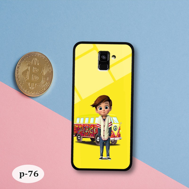 Ốp kính in hình cute SAMSUNG A8 PLUS 2018