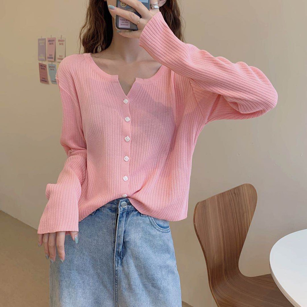 Áo khoác Cardigan dệt kim phong cách thời trang Hàn dành cho nữ | BigBuy360 - bigbuy360.vn