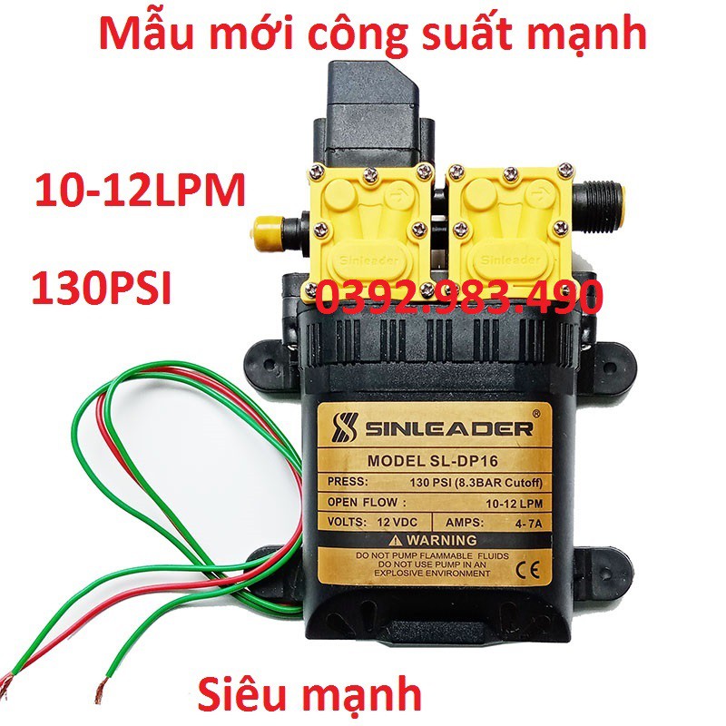 Bơm áp lực mini 12v bơm đôi SINLEADER, Bơm cao áp mini 12v cực mạnh - Bơm cao áp mini 12v cực mạnh - Mẫu Mới 2020