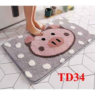 Thảm lau chân 3D lông dày thảm cửa TD34 thảm phòng tắm phòng ngủ thảm chân phòng khách lông dày siêu thấm mềm mại