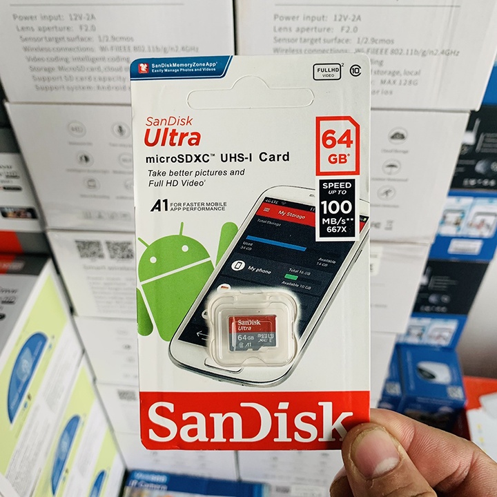 Thẻ Nhớ 128GB/64GB/32GB SANDISK MicroSDHC Ultra Class 10 Chuyên Dụng Camera Tương Thích Nhiều Thiết Bị BẢO HÀNH 60 THÁNG
