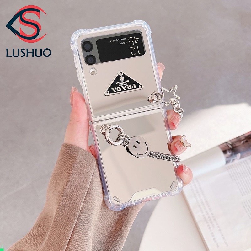 Ốp Điện Thoại Mặt Gương Có Dây Đeo Cho Samsung Galaxy Z Flip 3 5G and Z Flip 4 Z Flip3 ZFlip3 ZFlip 3 Z Flip4 ZFlip4