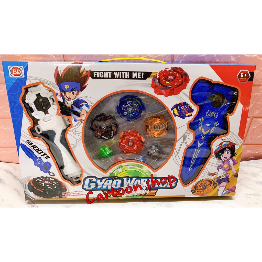 Hộp sàn đấu con quay Beyblade (4 con quay 2 tay cầm trợ lực)