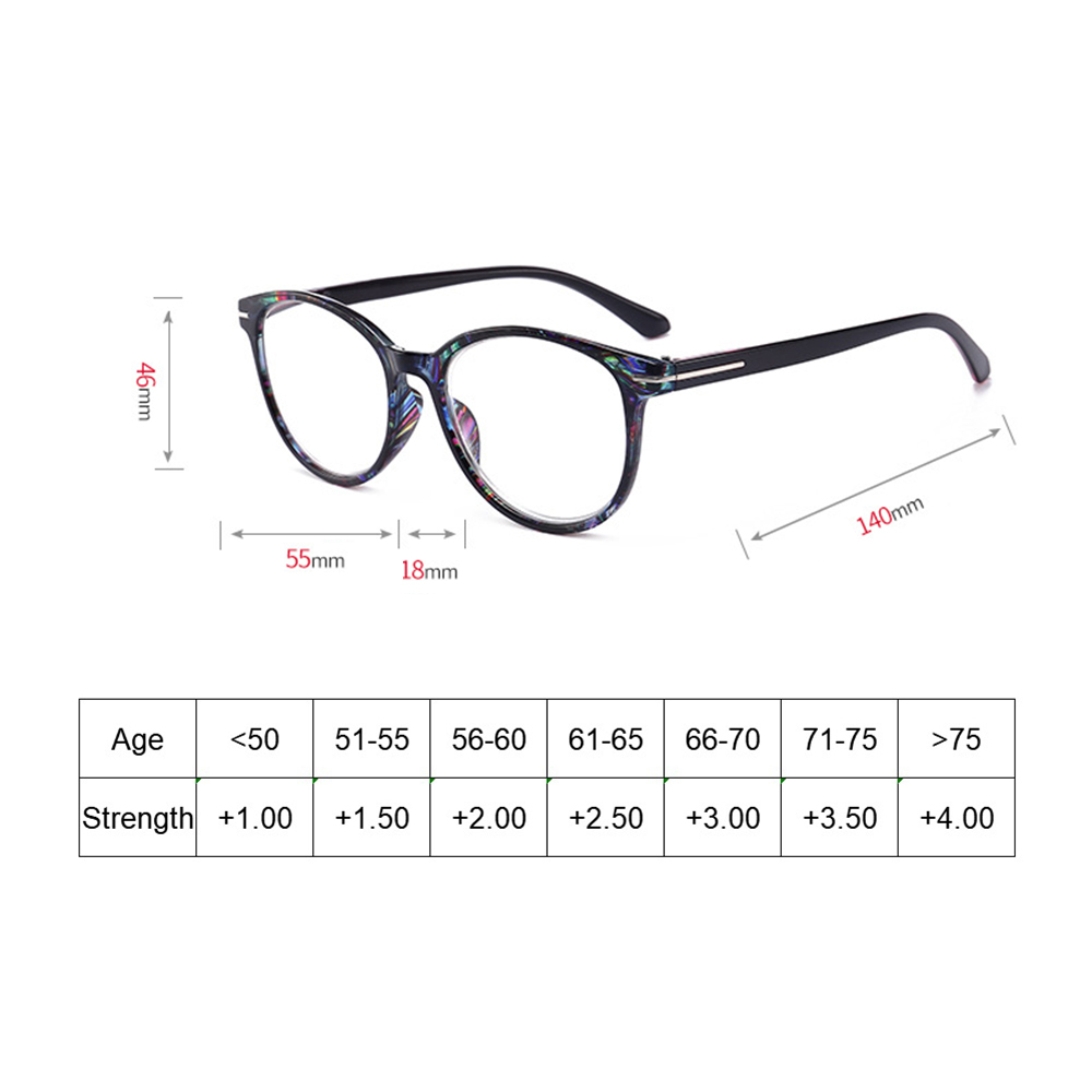 EMILEE💋 Vintage Reading Glasses Women & Men Readers Eyewear Presbyopia Eyeglasses Ultra-clear Vision Round Floral Frame Fashion Anti Glare Spring...