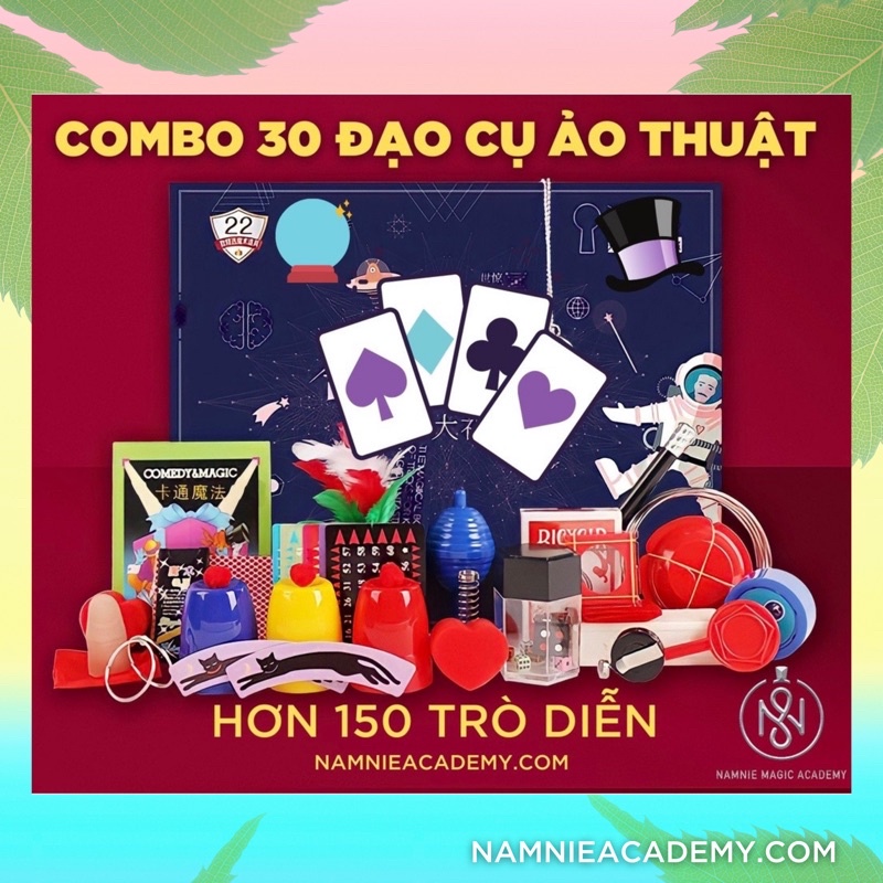 COMBO 30 ĐỒ ẢO THUẬT DÀNH CHO BÉ [KÈM HƯỚNG DẪN]- ĐỒ CHƠI ẢO THUẬT THÔNG MINH -HƠN 120 HIỆU ỨNG ẢO THUẬT KHÁC NHAU