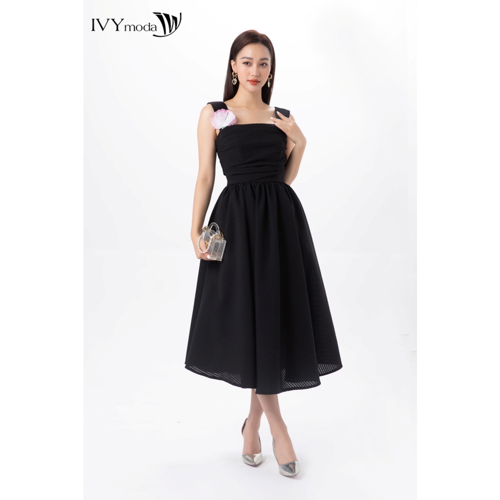Đầm xòe phối hoa IVY moda MS 45S2701