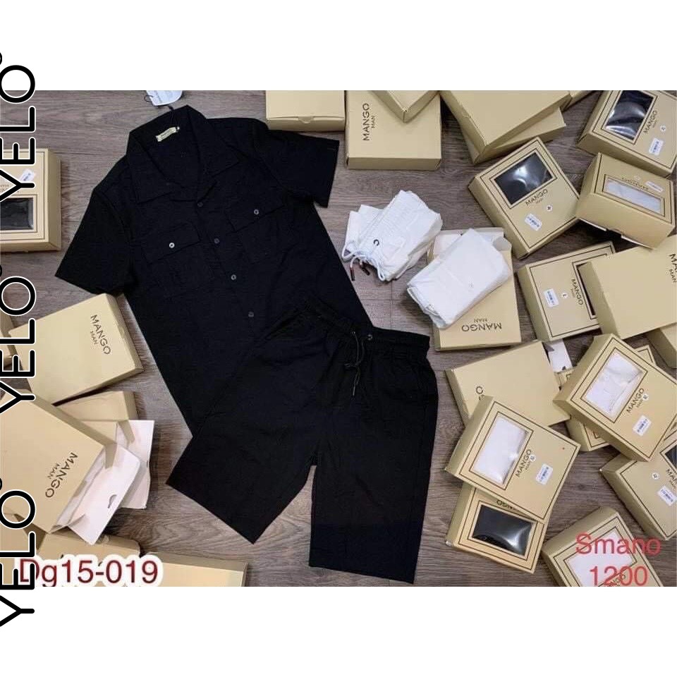 Bộ Đũi Nam, Bộ Quần Áo Nam Cộc Tay Cổ Bẻ Chất Đũi Tự Nhiên Thoáng Mát YELO- DUI005 | BigBuy360 - bigbuy360.vn