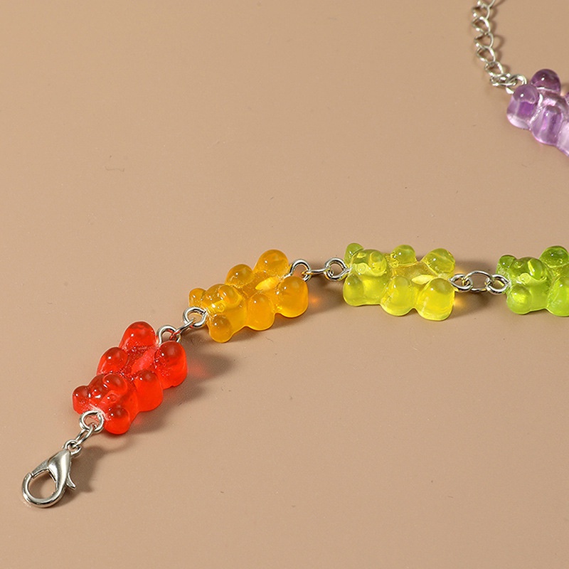 1 Vòng Tay Mặt Gấu Nhựa Resin Màu Kẹo Dễ Thương Thời Trang Làm Quà Tặng Cho Bạn Gái/ Bạn Bè