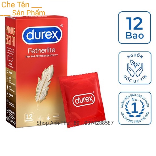 Bao cao su Durex Fetherlite hộp 12 chiếc