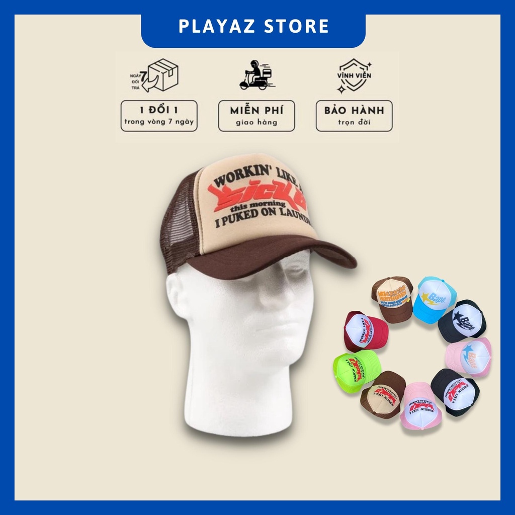 MŨ TRUCKER HAT SICKO PHONG CÁCH VINTAGE