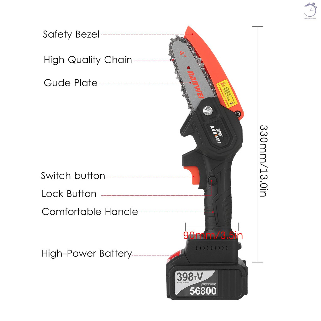 Máy cưa gỗ mini không chổi than không dây sử dụng pin lithium 4.0A 21V 4 inch