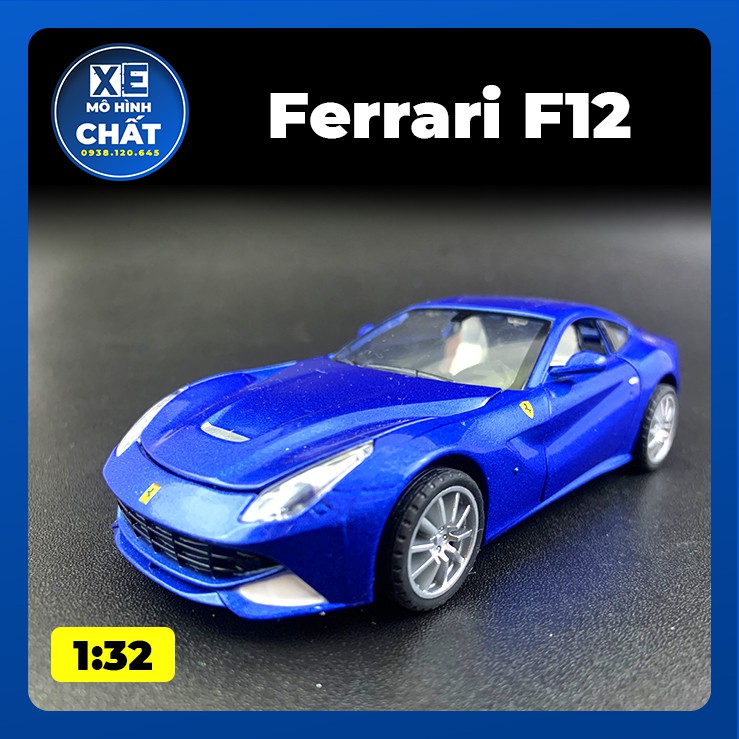 Xe Ferrari F12 mô hình tĩnh bằng kim loại Có Đèn Và Nhạc Tỉ Lệ 1:32