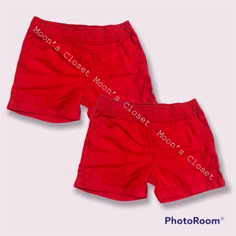 Quần short đỏ trơn Carter size 3m-24m (form to 6-16kg)