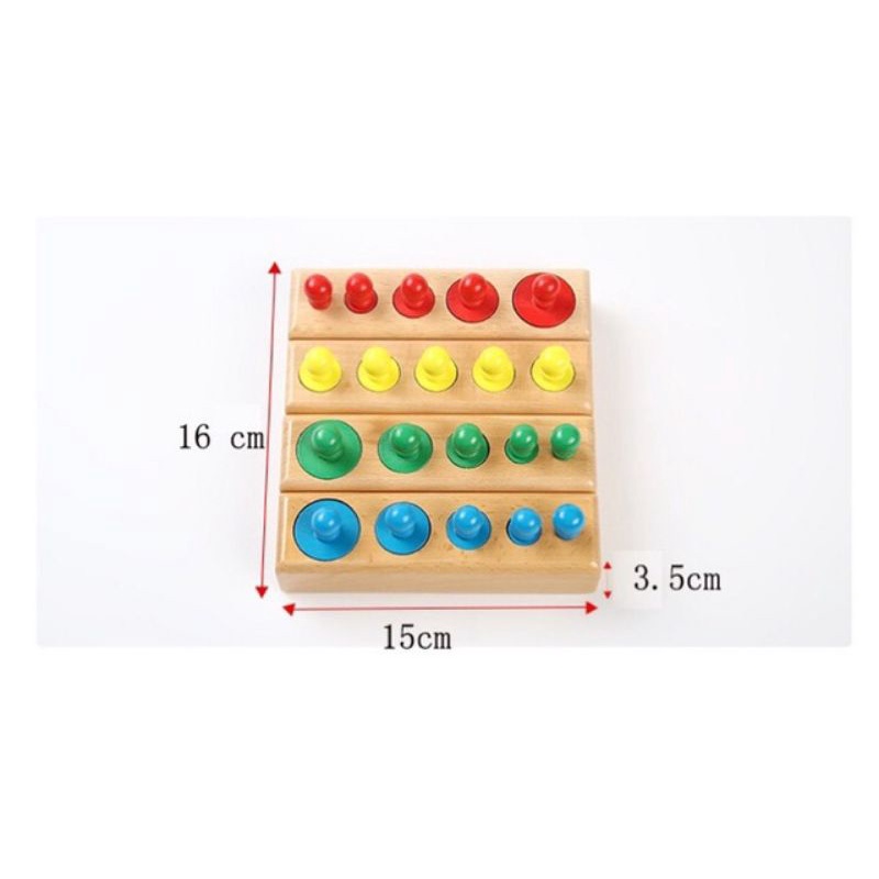 Bộ núm trụ montesorri đồ chơi gỗ thông minh cho bé