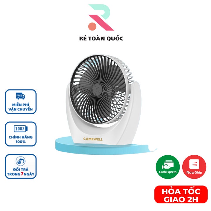 Quạt để bànmini CameWell động cơ không tiếng ồn, xoay linh hoạt 210 độ, đầu cắm USB C201F
