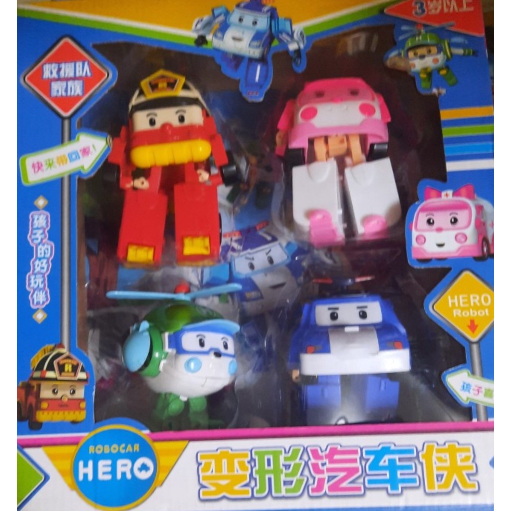 Robo biến hình policar_Poli, Amber, Helly, Roy,Helicopter Heli, Ambulance Amber, Firetruck Roy, Mark, Bul