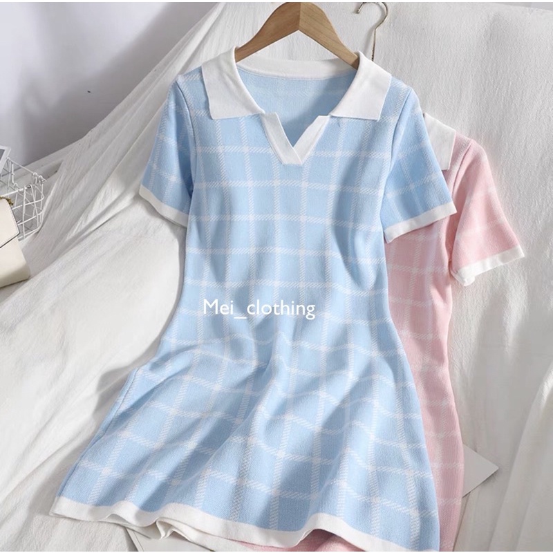 [Ảnh thật/sẵn] Váy polo kẻ ulzzang nhiều màu/ đầm body/ váy ngắn