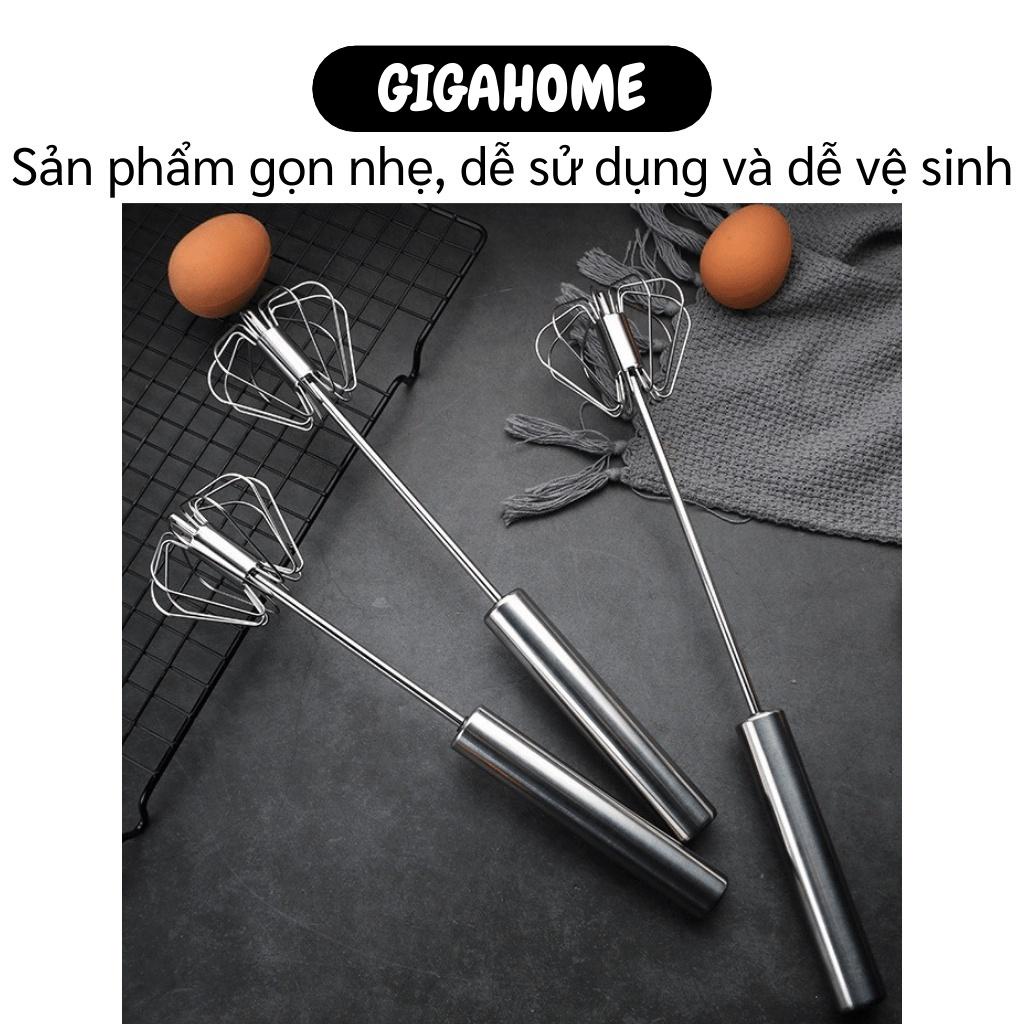 Dụng Cụ Đánh Trứng GIGAHOME Cây Đánh Trứng, Khuấy Bột Inox Có Trục Xoay Bán Tự Động 8209