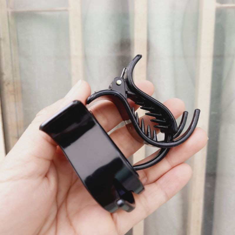 Lố 12 kẹp tóc 3 răng loại bóng màu đen