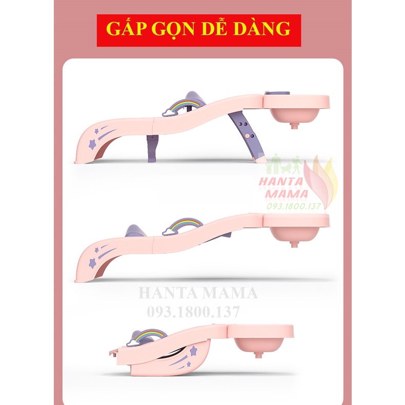 Ghế gội đầu cho bé size lớn bệ gội đầu gấp gọn có tay vịn nấc điều chỉnh