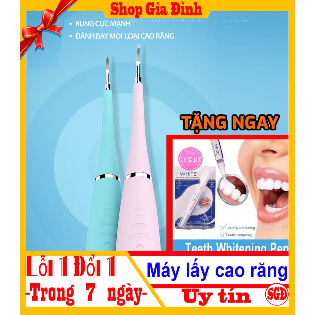 (Tặng bút tẩy trắng răng) Máy Lấy Cao Răng Cầm Tay Mini - Sử Dụng Sạc 3 Chế Độ Rung Loại Sạch Mảng Bám