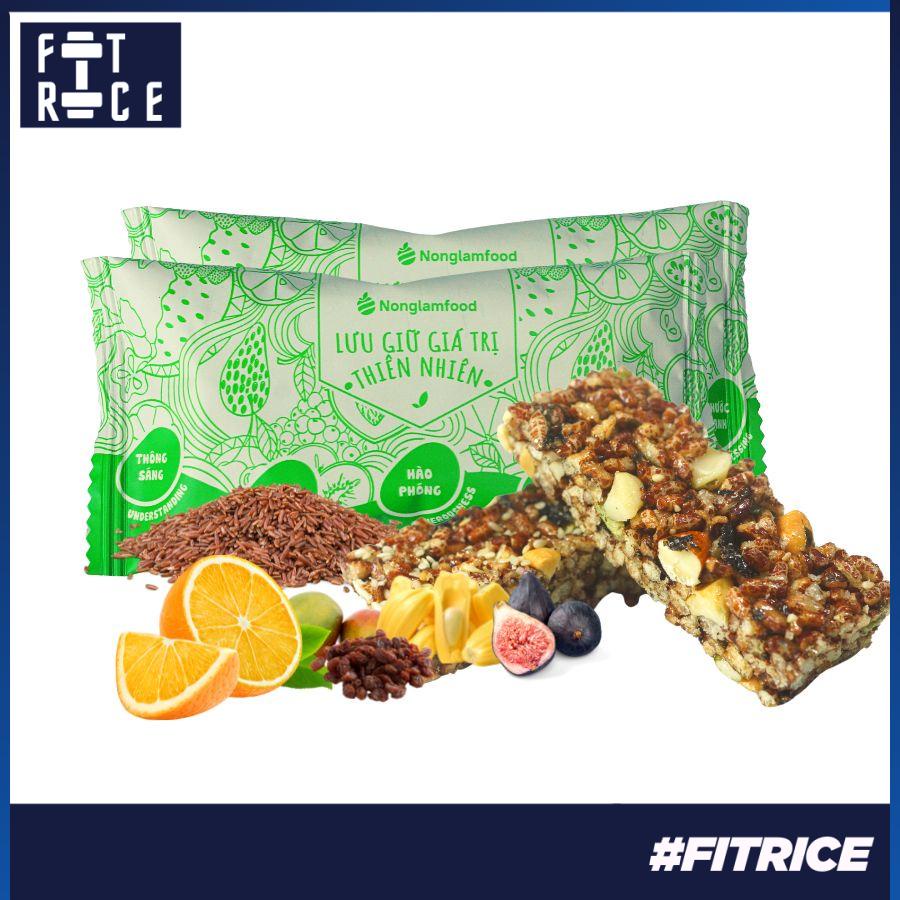 Thanh gạo lứt ăn kiêng Nonglamfood (mỗi thanh 20g) - Vị Rong biển / Mix trái cây - Lành mạnh, Ăn kiêng, Giảm cân