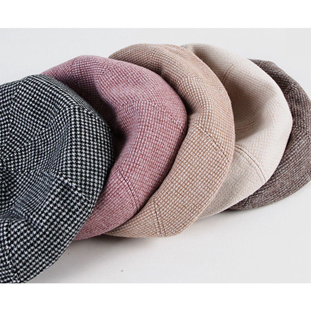 Nickolas Mũ Beret Cotton Polyester Phối Lông Cừu Có Thể Điều Chỉnh Cho Nữ