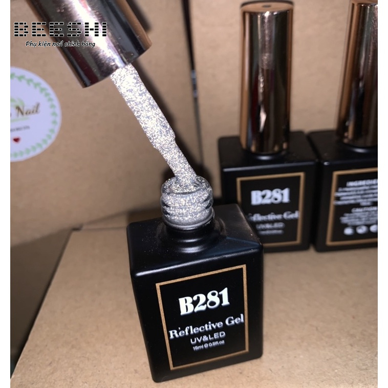 Sơn gel kim tuyến sơn nhũ flash siêu sáng b281 hàng loại 1-beeshi shop nail