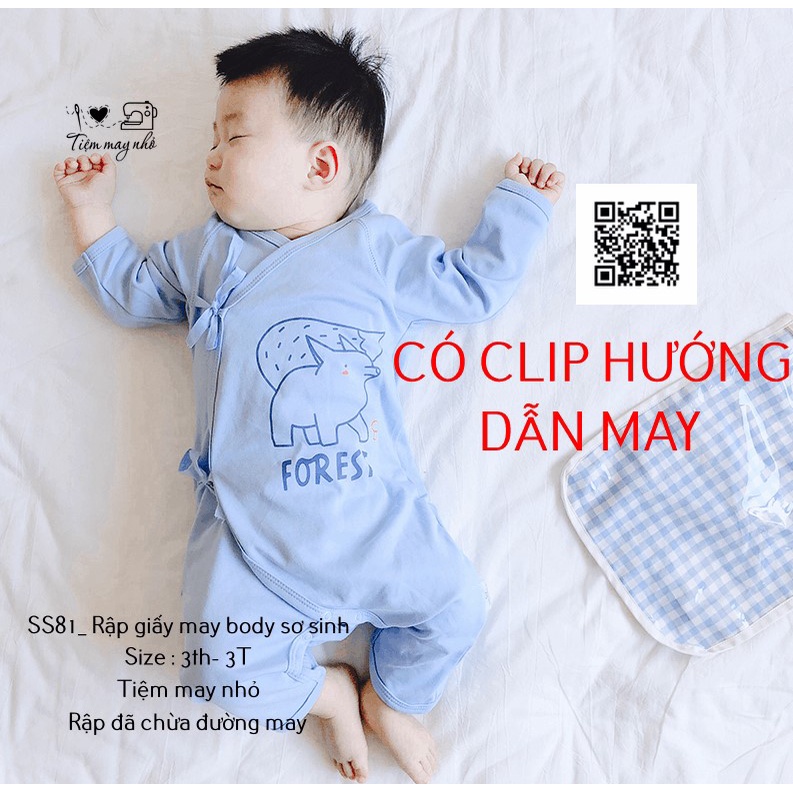 SS81_ rập giấy may body dài tay cho bé