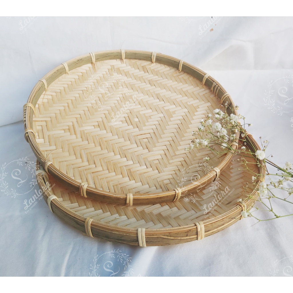 Mẹt tre tròn viền mây size trung