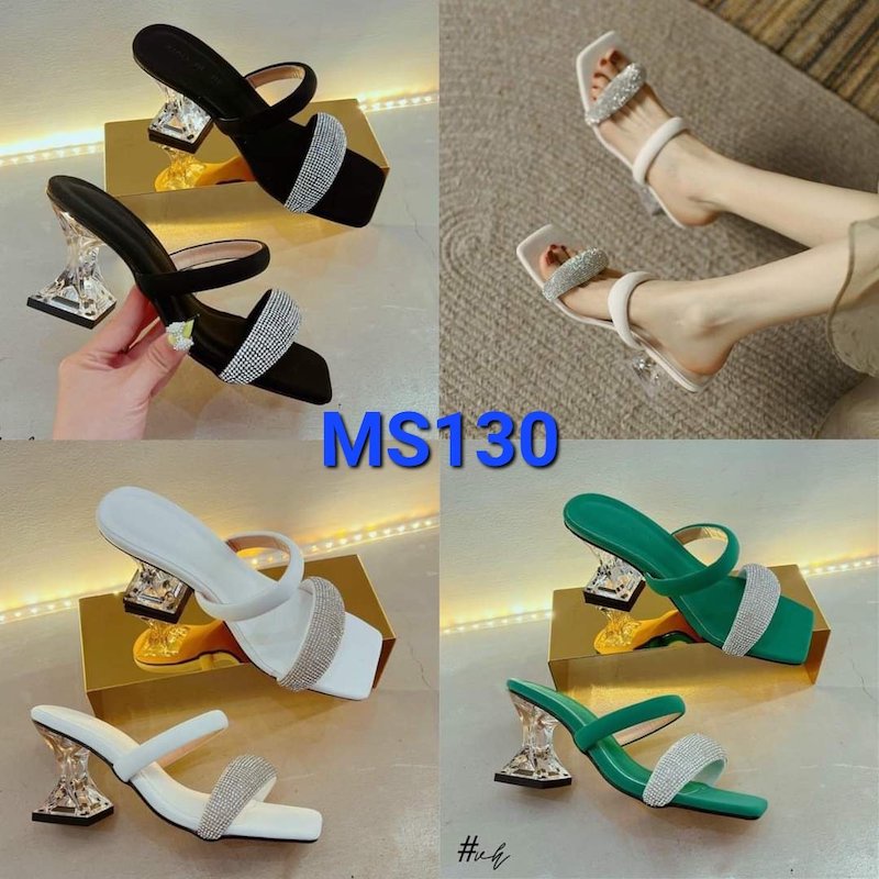 Dép Cao Gót Nữ 5 Phân Gót Trong Siêu Xinh - MS 130