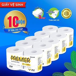 10 cuộn giấy vệ sinh PREMIER Deluxe 3 lớp