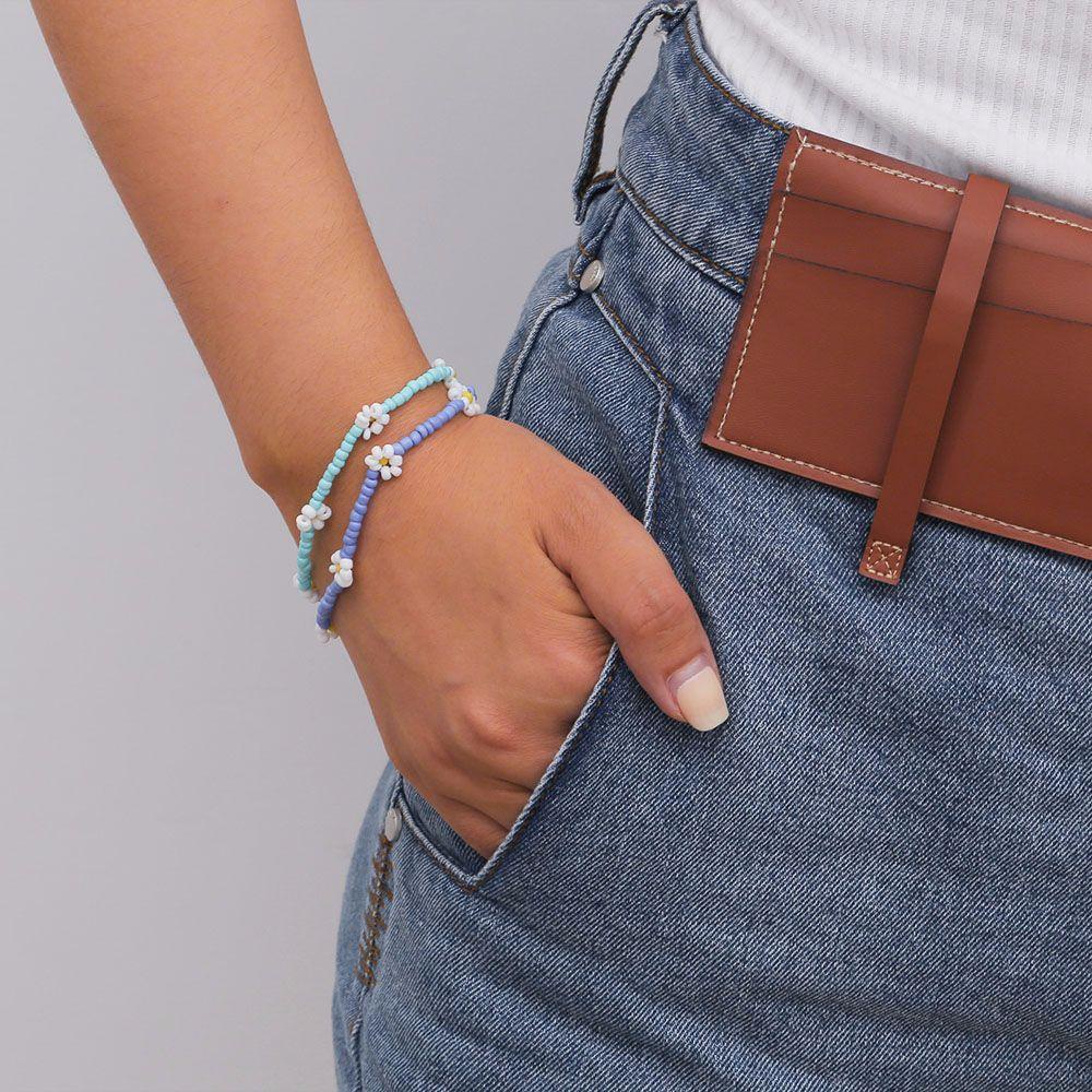 Lắc Chân Xỏ Hạt Thủ Công Họa Tiết Hoa Phong Cách Bohemian Thanh Lịch WMES15H