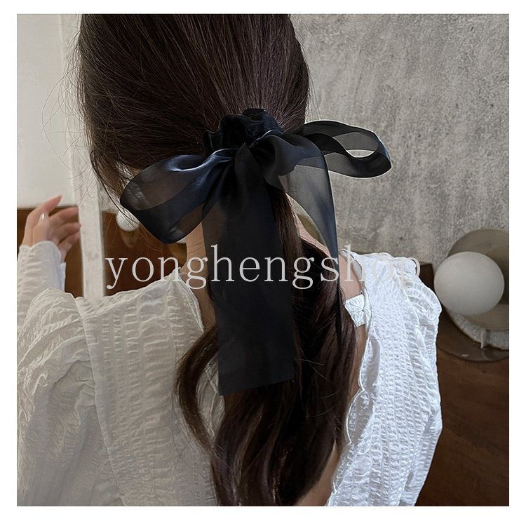 Dây Cột Tóc Co Giãn Đính Nơ Lưới Cỡ Lớn Thời Trang Cho Nữ