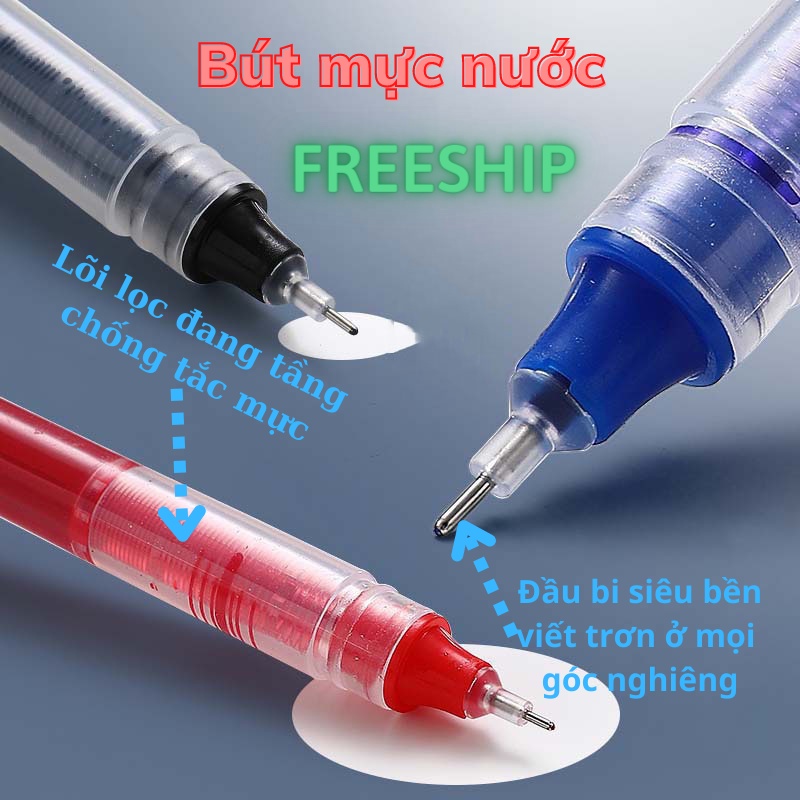 Bút Mực Nước Bút Bi Gel Ngòi 0.5mm Có Lọc Mực Đa Tầng VTL SHOP