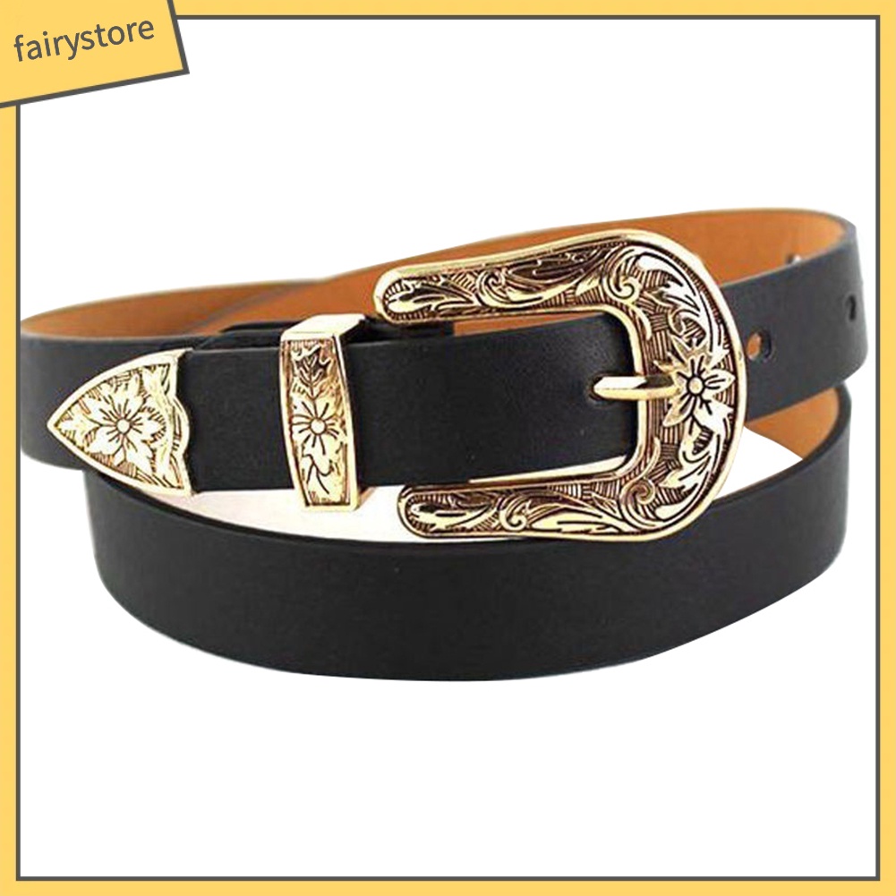 Thắt Lưng Nữ Da Nhân Tạo Phong Cách Cao Bồi Cá Tính