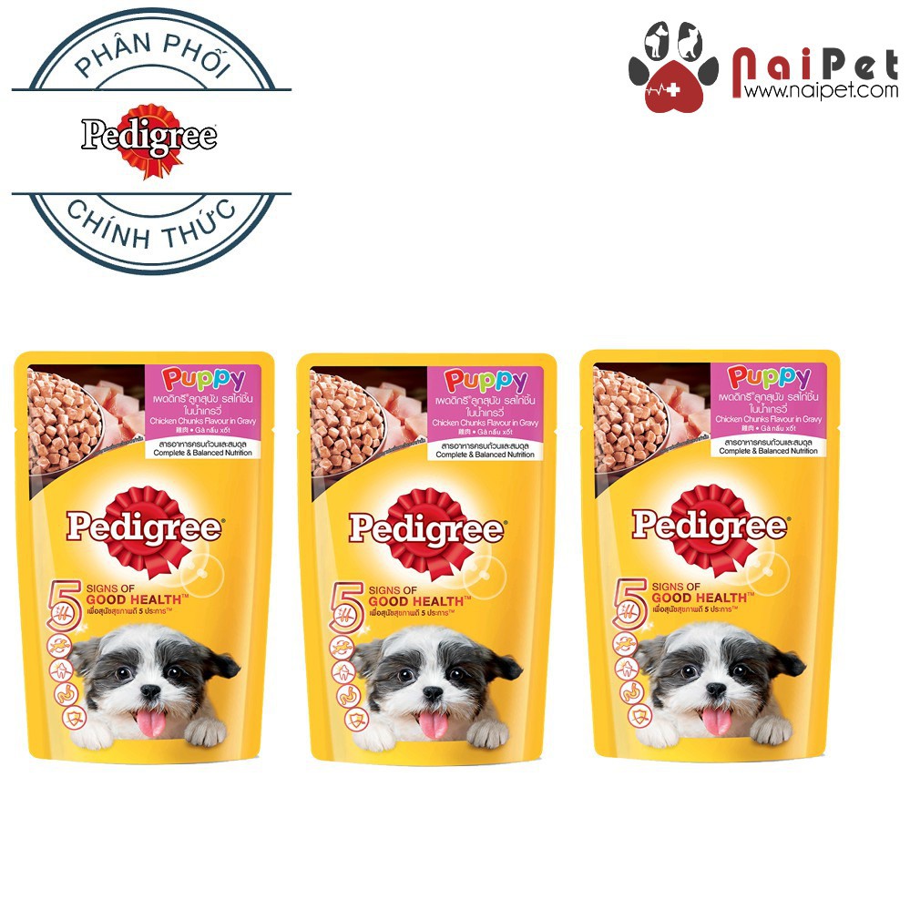 Thức Ăn Dinh Dưỡng Cho Chó Súp Thịt Bò Gà Gan Trứng Rau Củ 5 Good health Pedigree Gói 80g