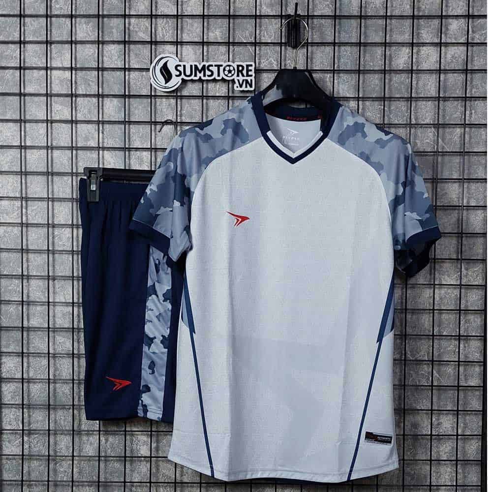 Đồ Đá Banh Nam Nữ Không Logo Mission Trắng Xám - Áo Bóng Đá Thể Thao Nam Nữ Mới Chất Lượng Cao Cấp