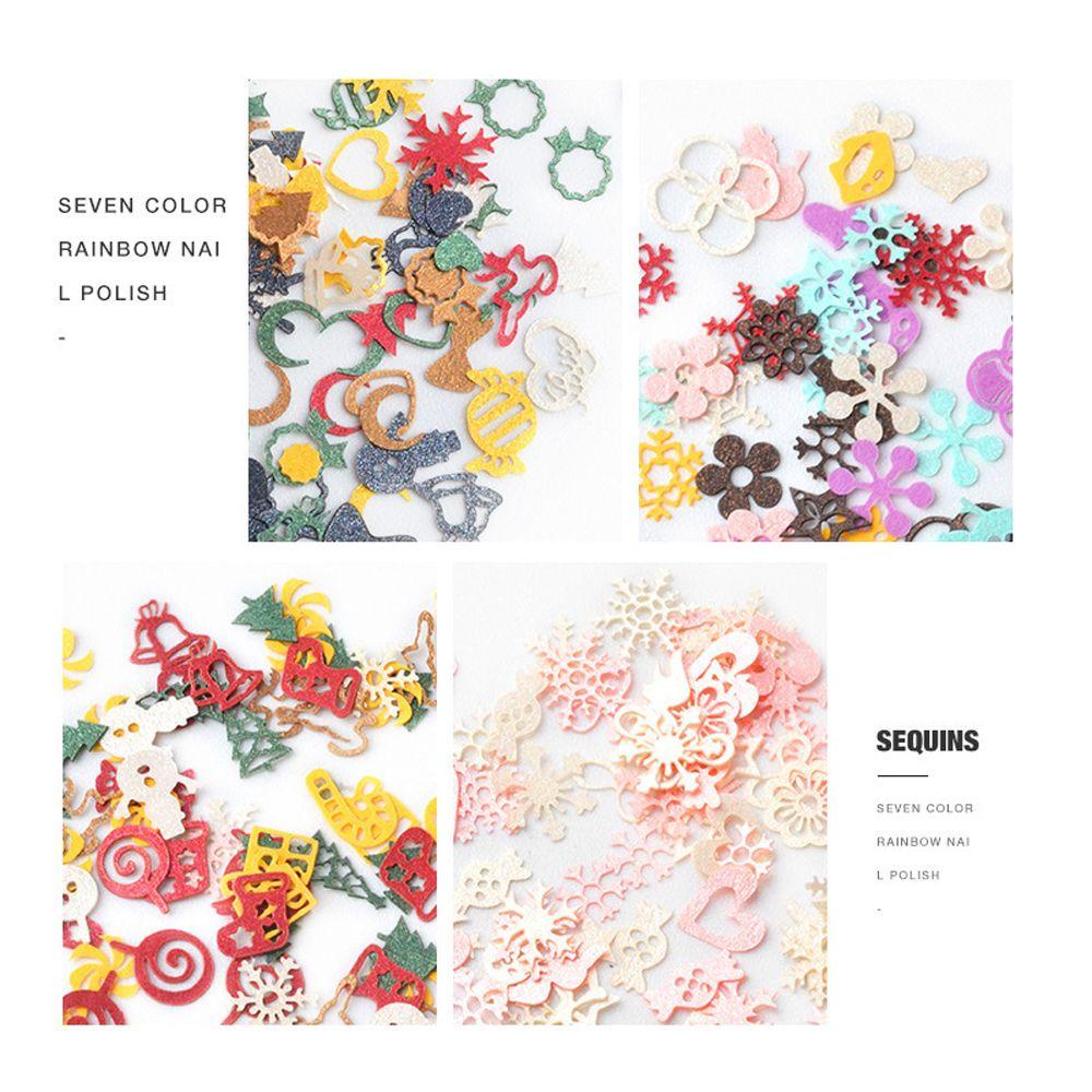 Hộp Sequin Lấp Lánh Họa Tiết Giáng Sinh 3D Nhiều Màu Sắc Dùng Trang Trí Móng Nghệ Thuật DIY