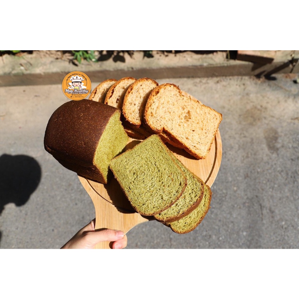 Bánh Mì Nguyên Cám 100% Monhealthy - Bánh Ăn Kiêng Giảm Cân Eatclean, Tốt Cho Sức Khỏe - Bánh 500gam