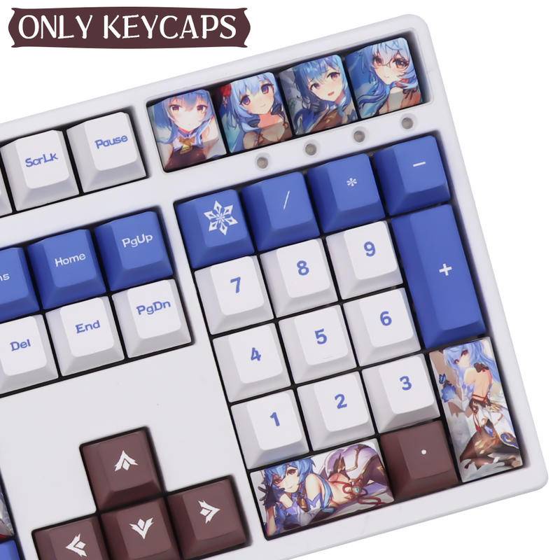 Genshin Impact Ganyu Keycap Cherry Profile  Bộ Nắp Bàn Phím Cơ Genshin Vanyu Chủ Đề Cherry Profile Anime PBT Nhuộm Màu